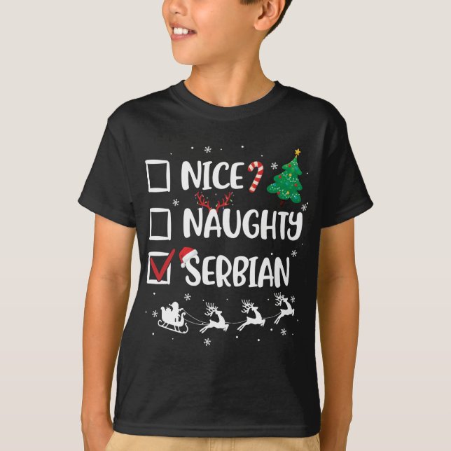 Camiseta Qué gracioso Navidades serbios de Santa Hat Xma (Anverso)
