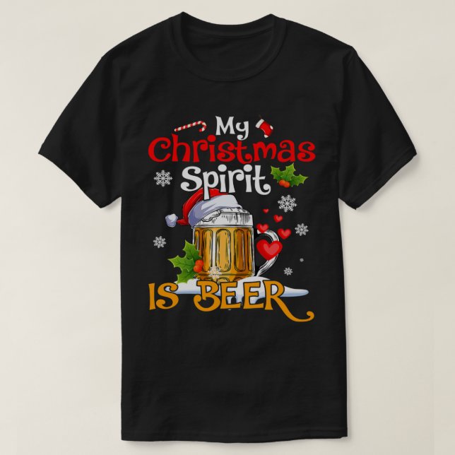Camiseta Qué gracioso que mi espíritu Navidad sea de los am (Diseño del anverso)