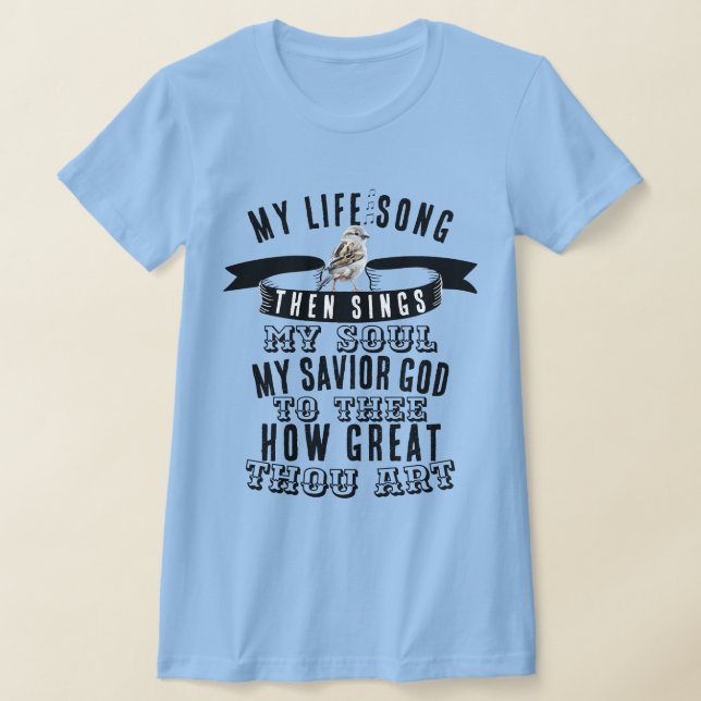 Camiseta Qué grande eres himno - Notas musicales y pájaro (Distribución)