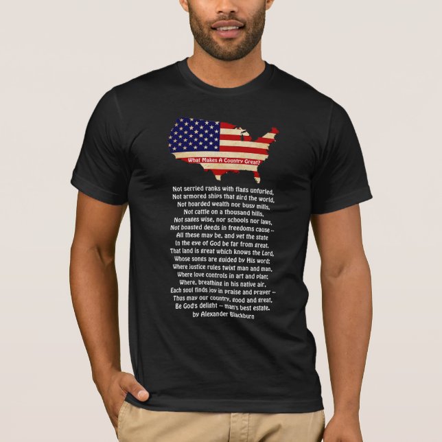 Camiseta ¿Qué hace grande a una nación? (Anverso)