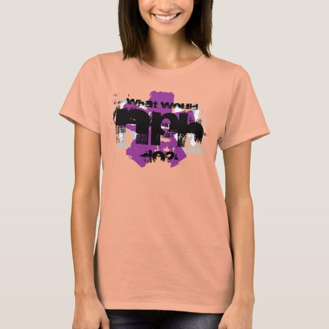 Camiseta ¿Qué haría el NPH? Estrella violeta (Anverso)