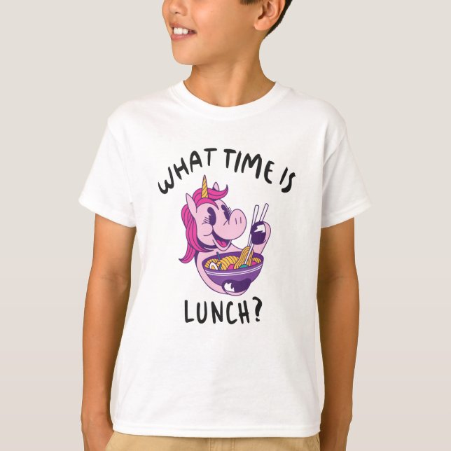 Camiseta ¿Qué hora es el almuerzo (Anverso)