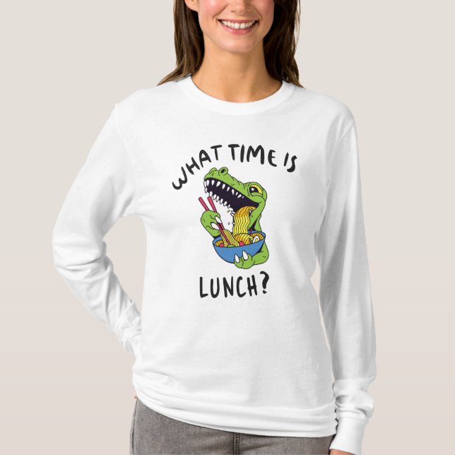 Camiseta ¿Qué hora es el almuerzo (Anverso)
