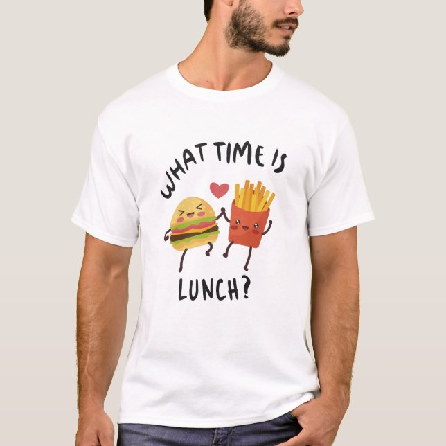 Camiseta ¿Qué hora es el almuerzo (Anverso)