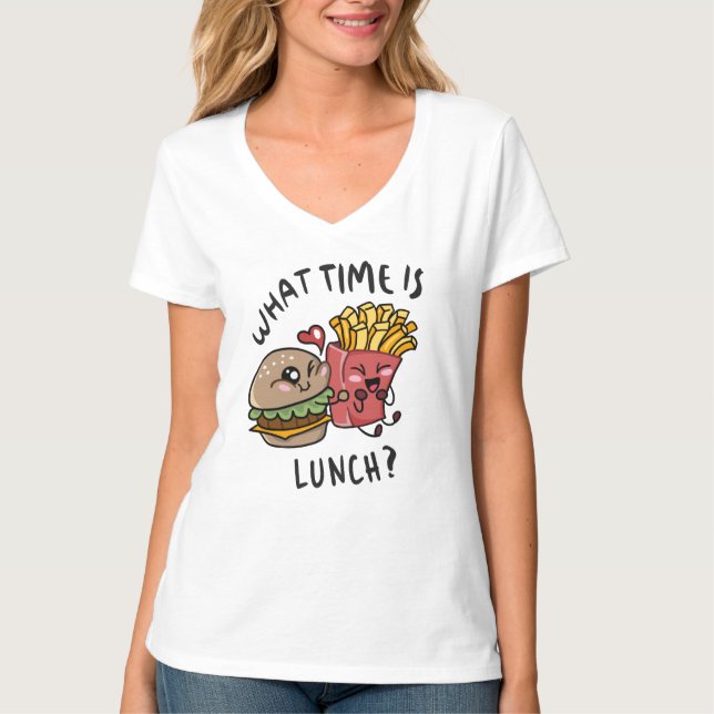 Camiseta ¿Qué hora es el almuerzo (Anverso)