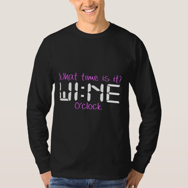 Camiseta Qué Hora Es Vino Oclock Wine Wine (Anverso)