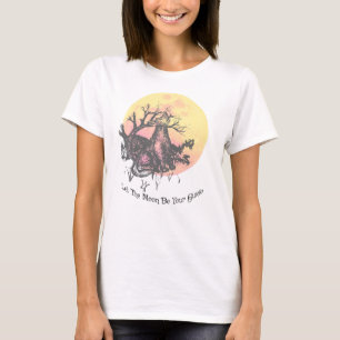 Camiseta Que la guía de la luna, lobo en la luna y letras g