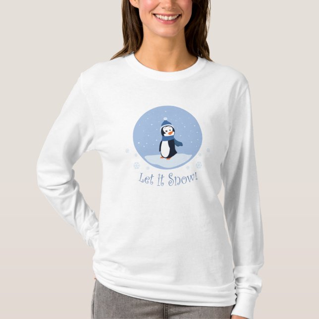 Camiseta ¡Que La Nieve! (Pingüino) (Anverso)