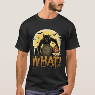 Camiseta Qué Lápida de Calabaza de Hombre Lobo Luna Llena