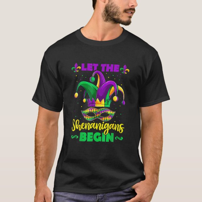 Camiseta Que los Shenanigans comiencen el Mardi Gras (Anverso)