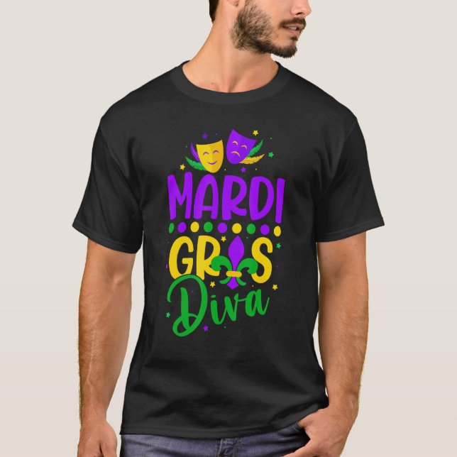 Camiseta Que los Shenanigans comiencen Mardi Gras diva (Anverso)