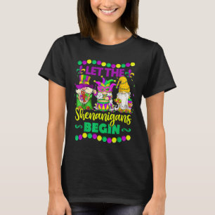 Camiseta Que los Shenanigans empiecen Gnomes Mardi Gras Niñ