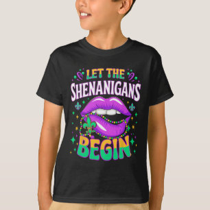 Camiseta Que los Shenanigans empiecen los labios de besos d