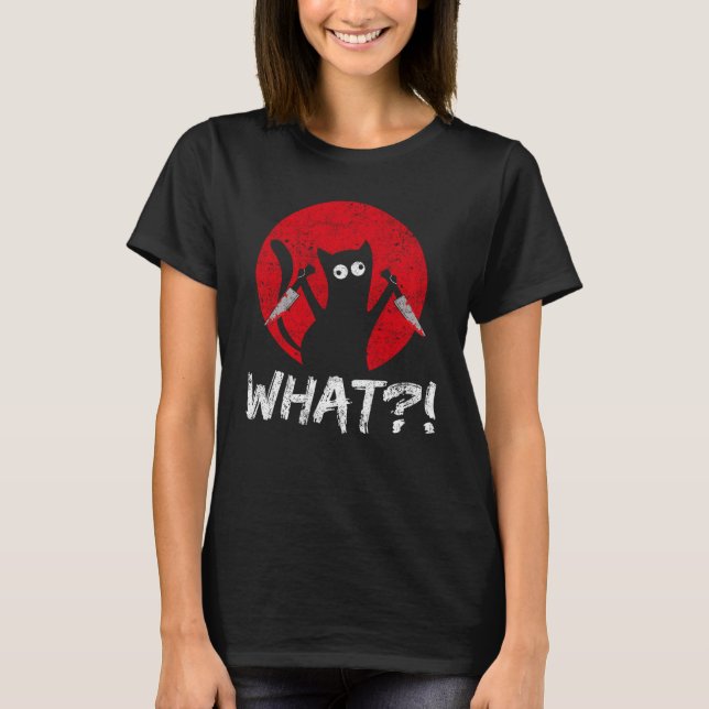 Camiseta Qué meme de gatito negro asesino (Anverso)