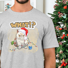 Camiseta ¿Qué? Navidades Cat Silly T-Shirt