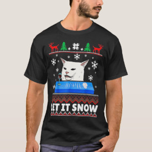 Camiseta Que neve Cat Meme Navidades feos sudores