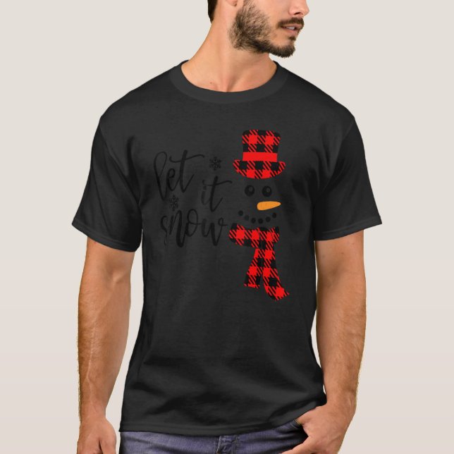 Camiseta Que Nieva a los Navidades de Snowman Pajama Buffal (Anverso)