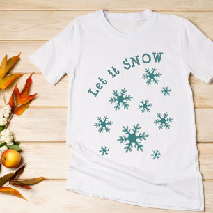 Camiseta Que nieve Blue Winter Patrón de copos de nieve
