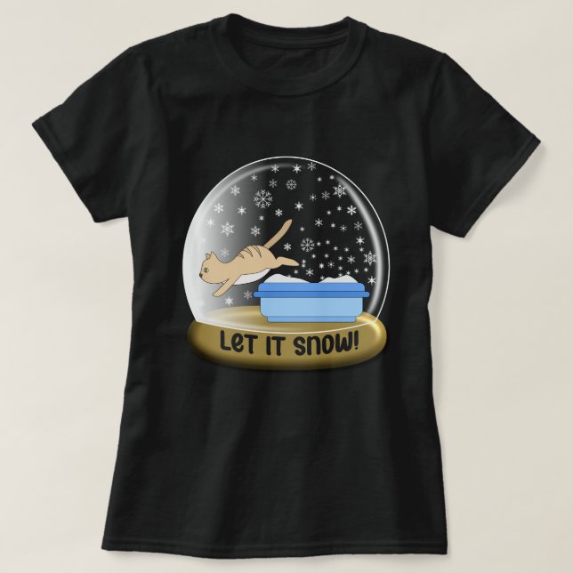 Camiseta Que Nieve Kitty Litt Nieve Globe (Diseño del anverso)