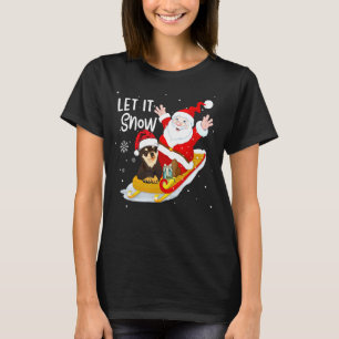 Camiseta Que Nieve Xmas Cute Chihuahua Y Santa Claus Ch