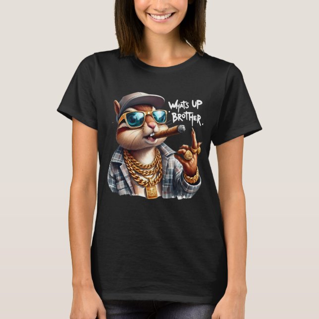 Camiseta qué pasa hermano Squirrel Fumar cigarro (Anverso)