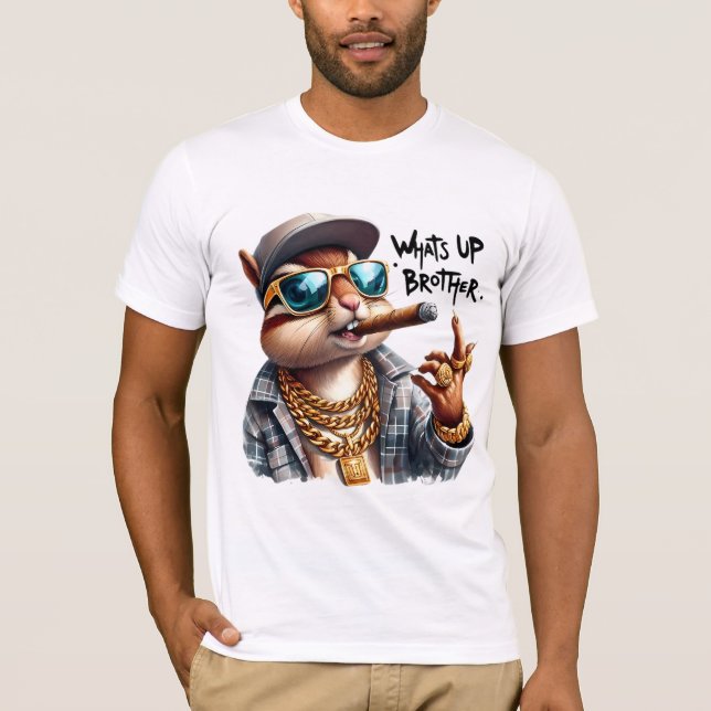 Camiseta qué pasa hermano Squirrel Fumar cigarro (Anverso)