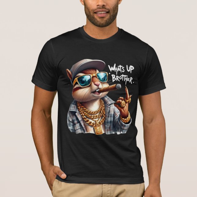 Camiseta qué pasa hermano Squirrel Fumar cigarro (Anverso)