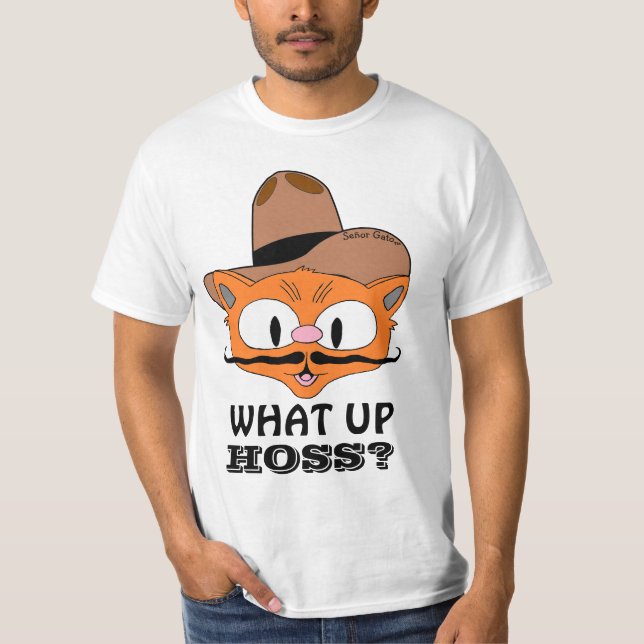 Camiseta ¿Qué pasa Hoss? País Cowboy Cat Señor Gato™ (Anverso)