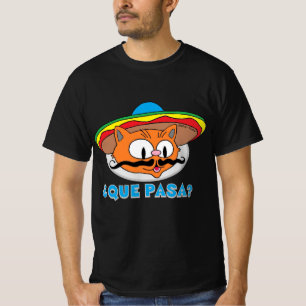 Camiseta ¿QUE PASA? Personalizado Mustache Cat Señor Gato