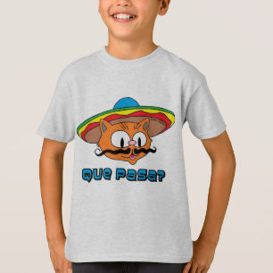 Camiseta Que Pasa Señor Gato™ Dibujo Animado Bigote Gato