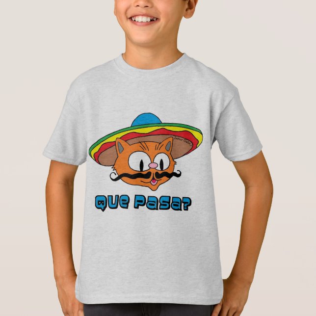 Camiseta Que pase el señor Gato™ Personalizado Mustache Cat (Anverso)