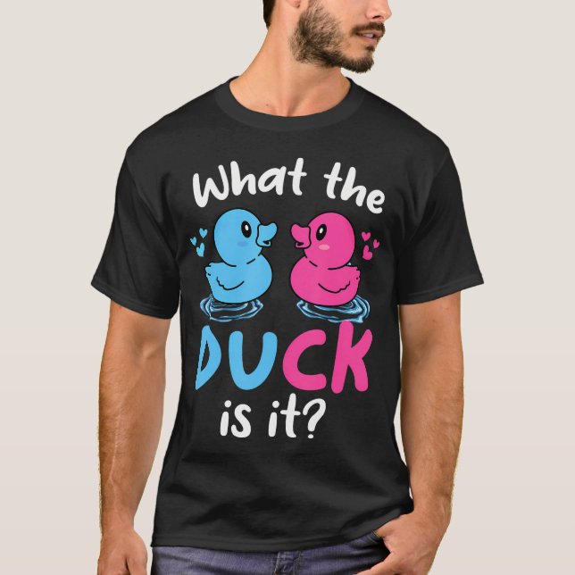 Camiseta ¿Qué Patos Es Bebé, Sexo, Revelar Fiesta Bebé? (Anverso)