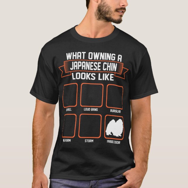 Camiseta Qué perro poseido de Chin del japonés parece (Anverso)