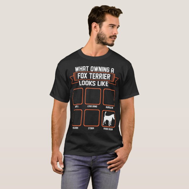 Camiseta Qué perro poseido del fox terrier parece Tshir (Anverso completo)