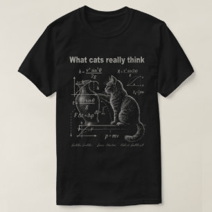 Camiseta ¿Qué piensan los gatos de la física divertida?