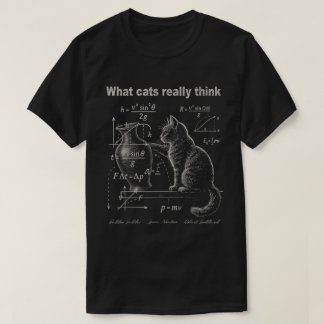 Camiseta ¿Qué piensan los gatos de la física divertida?