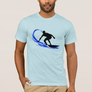 Camiseta que practica surf de la onda