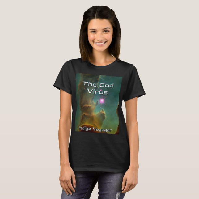 Camiseta que promueve el virus de dios (Anverso completo)