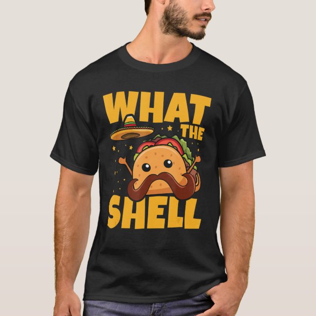 Camiseta ¿Qué pun de shell para un taco mexicano? (Anverso)
