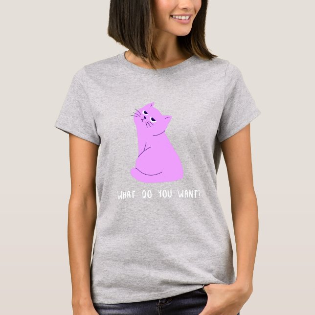 Camiseta ¿Qué quiere un gato mordido? (Anverso)