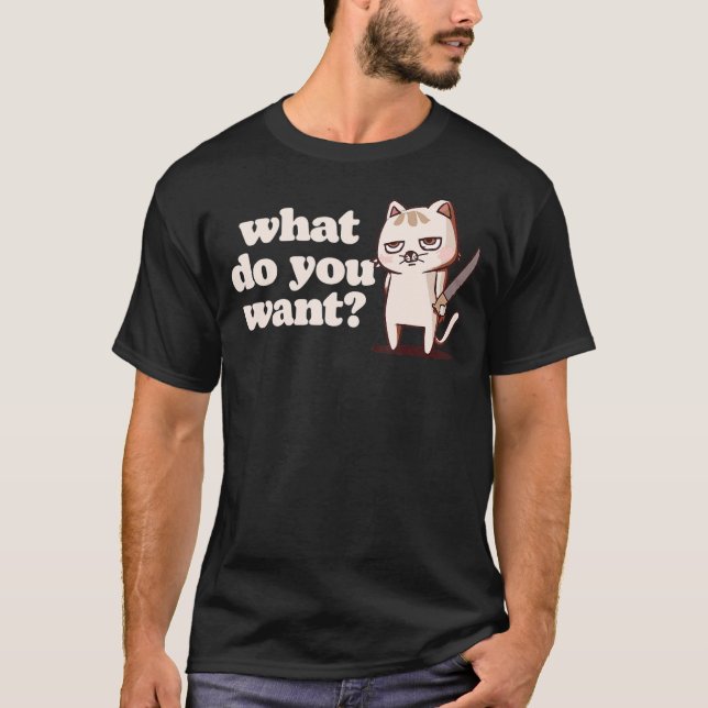 Camiseta ¿Qué quieres que un gato gruñón introvertido (Anverso)