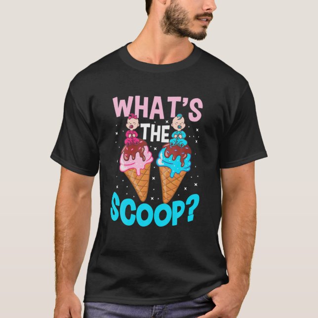 Camiseta ¿Qué revela el género Scoop Ice Cream Blue (Anverso)