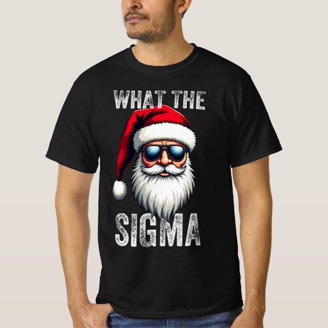 Camiseta Qué Sigma Santa divertido meme de Navidad Xmas Riz (Anverso)