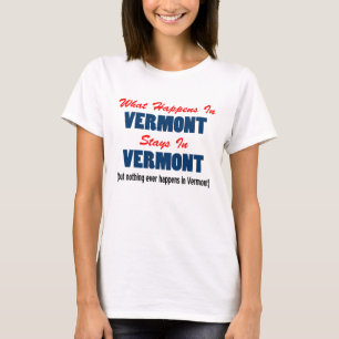 Camiseta Qué sucede en las estancias de Vermont en Vermont