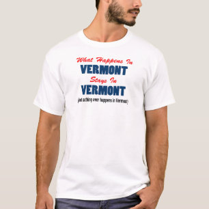 Camiseta Qué sucede en las estancias de Vermont en Vermont