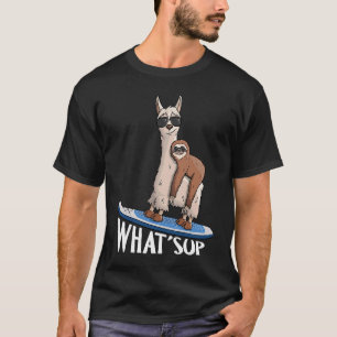 Camiseta QUÉ SUP Hipster Sloth y Llama Stand.Up Paddling