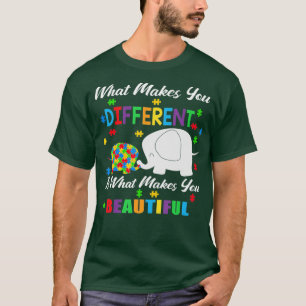 Camiseta Qué te hace diferente madre elefante de autismo in