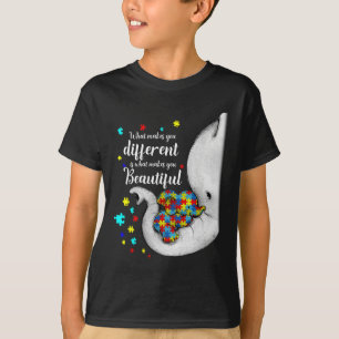 Camiseta Qué te hace diferente mamá elefante autismo hijo