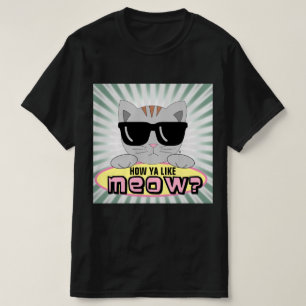 Camiseta ¿Qué te parece Miau? Gato de dibujos animados con