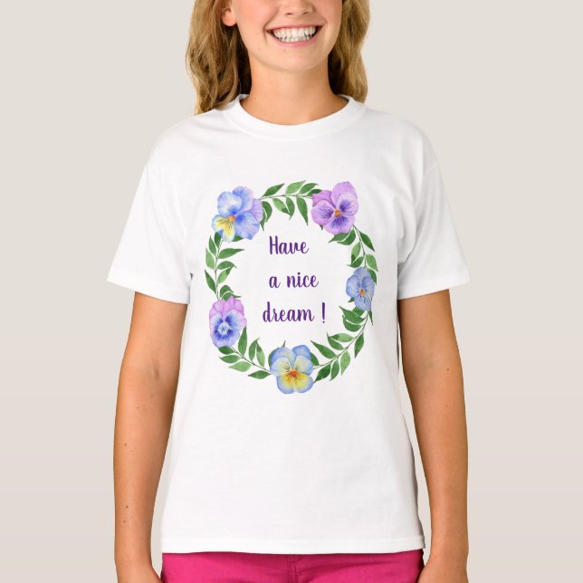 Camiseta ¡Que tengas un bonito sueño! Flores acuáticas (Anverso)